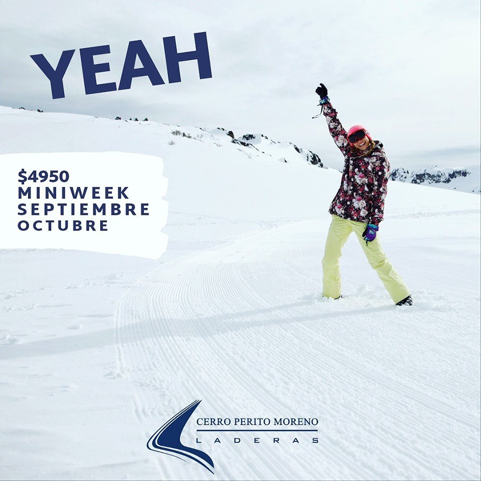 Flyer promo mini week en Cerro Perito Moreno