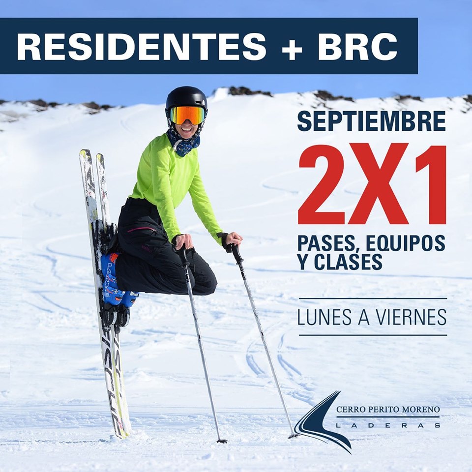 flyer promo para residentes en el Cerro Perito Moreno