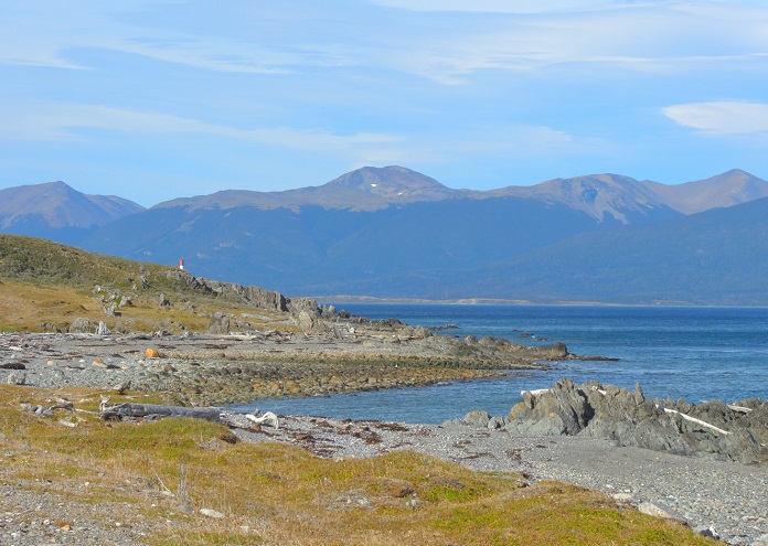 Panorámica de la bahía en Puerto Almanza.