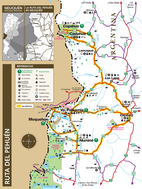 Mapa Ruta del Pehuén.