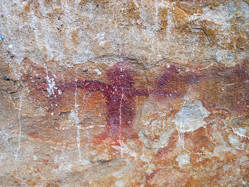 Figura humana pintada en Punta Walichu.