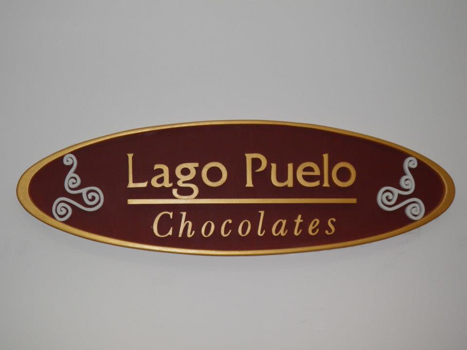 Cartel de Chocolatería en Lago Puelo