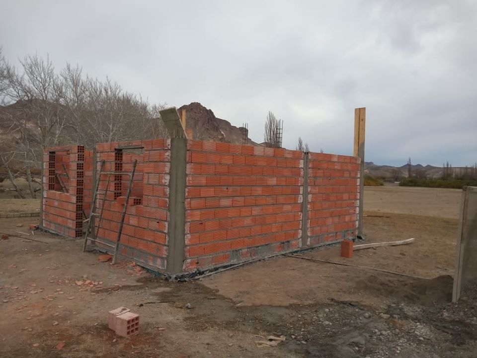 Casa en construcción en Piedra Parada, Chubut. 