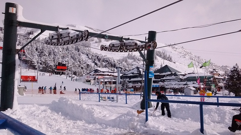 Centro de esquí. Invierno Patagonia. 