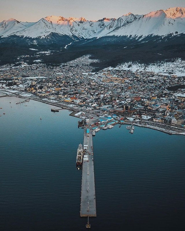 Panorámica del invierno en Ushuaia.