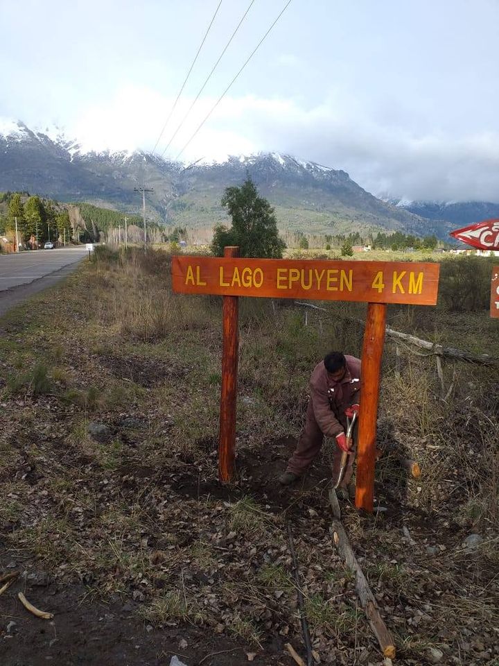 Trabajos de cara a la reactivación del turismo en Epuyén.