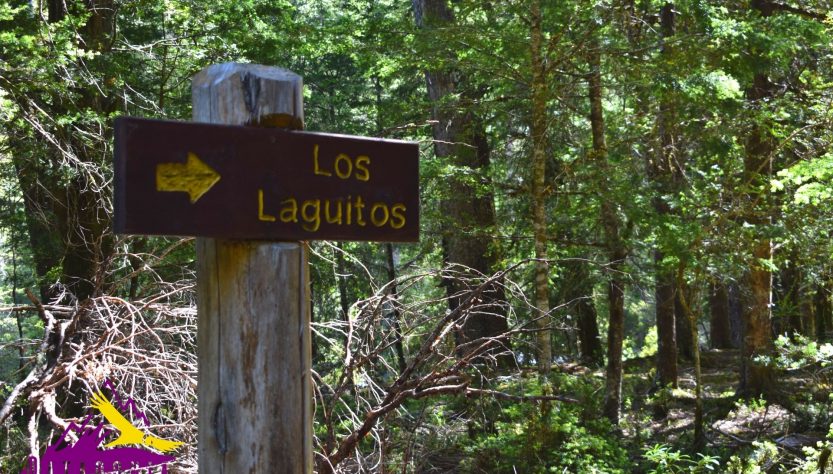 Cartel indicativo refugio Los Laguitos El Bolsón Patagonia Andina